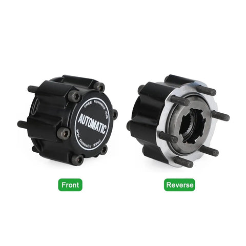 Automatic Mechanical Wheel Locking Hub With 28 Splines shows front and reverse views, designed for Nissan D22 and Frontier.