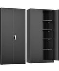72 Inch Metal Storage Cabinet With Locking Doors, Your Go To Heavy Duty Garage Organizer, Tall Office Cabinet With Adjustable Shelves For Home Pantry Classroom Or Workshop, Scratch Resistant Powder Coat Finish