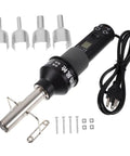 Dope 110V Portable Heat Gun Soldering Station With LCD Display, accessories, and power cable for electronics repair and desoldering.