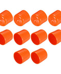 Durable 25mm Inner Diameter Rubber End Caps Set of 10 Round Vinyl End Cap Covers for Screw Threads and Pipe Ends Orange