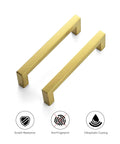 30 Pack 5 Inch Stainless Steel Cabinet Handles Square Cabinet Pulls Brushed Brass Hardware For Kitchen Cabinets with durability icons