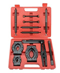 Heavy Duty Transmission Bearing Remover Tool Separator Puller Set For Axle Spindle in red case with black metal attachments