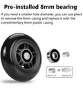 Inline Skate Wheels 64mm 70mm 72mm 76mm 80mm Set With ABEC 9 Bearings For Indoor And Outdoor Use 8 Pack 85A Durometer 24mm Thick Durable Replacement Wheels For Roller Hockey And Skates