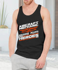 Men's Aircraft Mechanic Tank Top, Summer Breathable Cotton Sleeveless Muscle Shirt, featuring graphic text design.