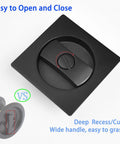 Pocket Door Privacy Lock 2 Pack with flush handles and recessed knob in matte black square edge, shown for easy grip comparison