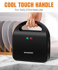 Aigostar 3 In 1 Electric Sandwich Maker With Removable Nonstick Plates, cool touch handle for safe handling.