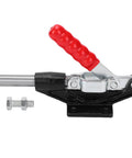 Beast Mode Toggle Clamp For Woodworking Jigs And Fixtures Quick Release Hand Tool with red handle and steel components.