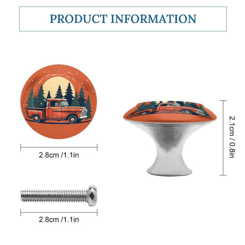 Round Cabinet Knobs With Screws For Dresser Kitchen And Bathroom In Red Truck Style Stainless Steel Built To Last No Fuss Rust Resistant Door Handle Single Hole Pull For Modern Closet Hardware, 1.1in