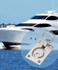 2 Pack Square Flush Pull Ring Handles For Recessed Boat Hatch Latch And Cabinet Flush Mount Hidden Lifting Ring Handles displayed with yacht