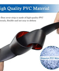 Self Adhesive Floor Transition Strip For Laminate And Vinyl 2 Inch Wide 10 Feet Long Black PVC Edge Strip Durable And Easy To Clean Low Profile Floor Gap Filler No Fuss Peel And Stick Install Keeps Edges Smooth And Safe shown with high quality PVC material being flexed by hands