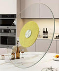 Tempered Glass Lazy Susan Turntable for Dining Tables, 20 Inch Swivel Serving Tray With 360 Degree Rotation in kitchen setting
