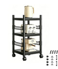 Super Badass Heavy Duty Carbon Steel Shelving Unit With Kickass Four Tier Layout For Garage And Kitchen Organization, showcasing kitchen appliances.