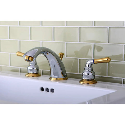 Magellan Widespread Bathroom Faucet 8 Inch Adjustable Center Polished Brass Solid Brass Construction Drip Free Washerless Cartridge