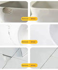 Before and after results using Tile And Ceramic Glaze Repair Paste For Porcelain And Ceramic Tiles, Crack And Chip Filler And Grout Sealer.