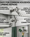 Heavy Duty Drill Powered Broken Pipe Thread Extractor Tool Set With Universal Compatibility For Plumbing Repairs To Spin Out Damaged Fittings Fast And Easy Saving You Plenty Of Time On Any Job, used on shower arms, faucets, and hose bibs