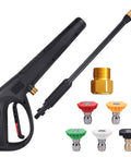 Pressure Washer Gun With Extension Wand And Five Spray Nozzle Tips M22 14mm And 15mm Fittings Replacement For Ryobi