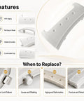 High Grade Replacement Washer Door Handle Fits Duet Whirlpool Models AH391617 AP3128741 8181846, white durable polymer with comfortable grip.