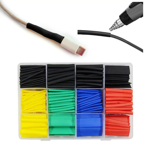 Top Quality Heat Shrink Tubing Kit With Assorted Sizes And Vibrant Colors For Superior Electrical Insulation Wire Repairs And Mechanical Protection Perfect For Electricians And DIYers Looking To Get Job Done Right Fast. assorted heat shrink tubing kit in storage box for wire insulation and repair