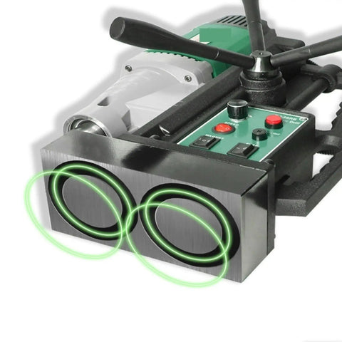 Essential Portable Mag Drill Press With Magnetic Base showing magnetic base with control panel for core drilling tasks.