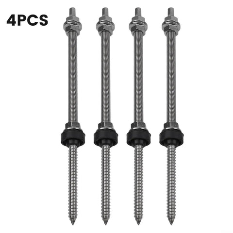 Hefty M10 Solar Mounting Hanger Bolts With EPDM Washers And Pre Assembled Lock Nuts for rooftop installations, set of 4.