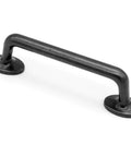 Rustic Black Silver Cabinet Handles Set Of 10 Drawer Pulls Zinc Alloy One Piece Die Cast Construction Center To Center 3 7/8 Inches