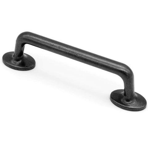 Rustic Black Silver Cabinet Handles Set Of 10 Drawer Pulls Zinc Alloy One Piece Die Cast Construction Center To Center 3 7/8 Inches