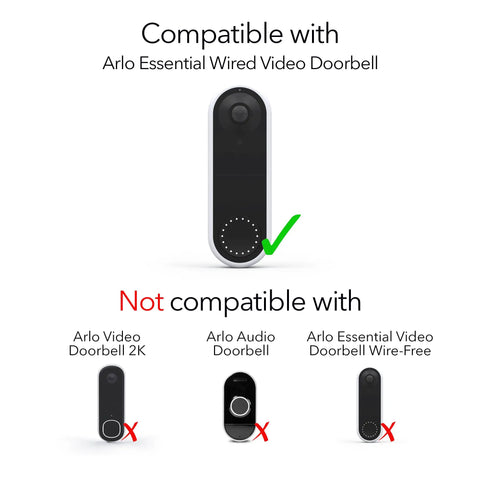 Horizontal Wedge Wall Mount For Arlo Essential Wired Video Doorbell With 30 To 55 Degree Adjustable Tilt For Precise Frontal View And Flexible Mounting Options Black For Indoor Or Outdoor Use