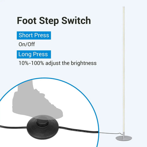 Top Shelf 57.5 Inch Led Floor Lamps 2 Pack With Dimmable Corner Glow Slim Standing Design Featuring Dead Easy Foot Switch Operation And Smart Memory Settings For Smooth Living Room Or Office Setup
