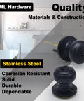 10 Pack Interior Door Knobs With Privacy Locks In Matte Black Round Ball Handles, adjustable latch for bathroom or bedroom.