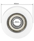 Front view of 608ZZ Ball Bearing Guide Pulley Roller Wheel 8x32x12mm Double Shielded Chrome Steel for micro motors and industrial use