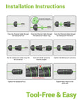 Installation instructions for Beefy Outdoor Waterproof RJ45 Ethernet Coupler Shielded Cat7 Cat6a Cat6 IP68 Weatherproof.