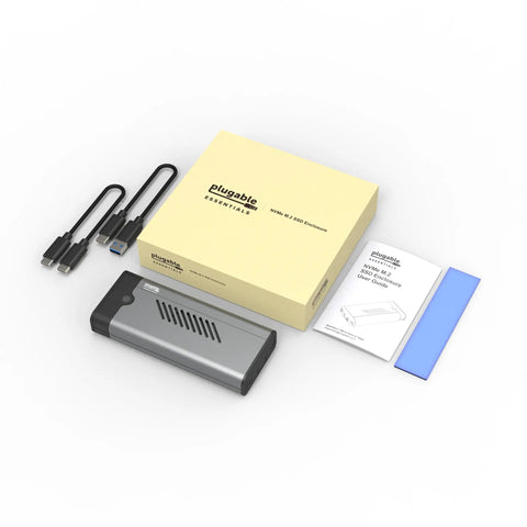 Sleek Aluminum M.2 NVMe SSD Enclosure With Smart Cooling Fan and Hassle Free Tool Free Build, cables and box included.