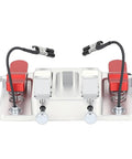 Pro Grade Soldering Helping Hands Station with dual clamps and aluminum base, front view showing 12mm opening and ceramic clamps