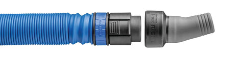 Close-up of FlexiPort Dust Collector Adapter With Swivel And Elbow For Smoother Tangle Free Movement Quick Click Connection Non Slip Durable Port