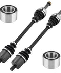 Front Left Or Right CV Axle And Wheel Bearing Kit For Four Wheeler Side By Side Top Shelf Replacement Parts With Double Lip Seals and black rubber boots.