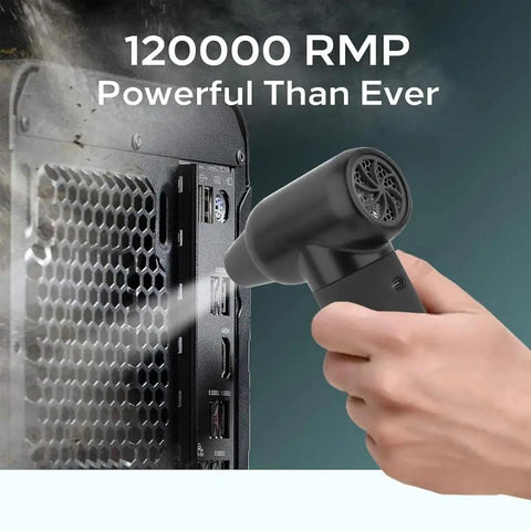 Cordless Electric Air Duster With 3 Gear Mini Portable Jet Dry Blower for PC Keyboard Laptop Car and Salon Use No Cord Hassle