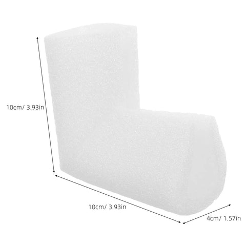 Epe Foam Corner Protectors Pack Of 12 White Lightweight Multi Purpose Edge Cushions for protection with dimensions and angles shown.