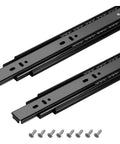 Heavy Duty Drawer Slides 10 To 22 Inch Ball Bearing Full Extension 3 Section Rails 1 Pair Metal Side Mount shown with screws.