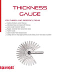 Pro Grade Tempered Steel Thickness Gauge With Easily Removed Leaves For DIYers And Carpenters, 26 Leaves spread fan-like