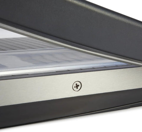 Close-up of the Workhorse Heavy Duty 12 Inch Paper Cutter For Office And Crafts With Safety Guard, showing the side of the blade.