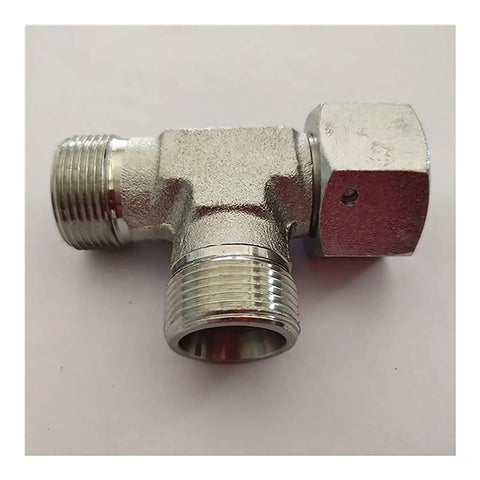 Heavy Duty Hydraulic Lock Fitting M12-52 Straight Metric Connector Used For Industrial Setup Ensures High Pressure Sealing Without Leaking Provides Stability And Peace Of Mind For Mechanics Who Need Rock Solid Parts That Hold Up During Heavy Lifting, steel T fitting