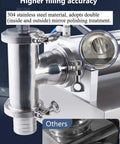 Heavy Duty Pneumatic Liquid Filling Machine With Smooth Operator Multi Rod Piston Setup close-up of 304 stainless steel check valve for precise filling.