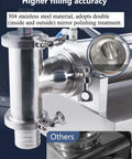 Close-up of the three-way check valve on Heavy Duty Pneumatic Liquid Filling Machine With Horizontal Piston Design.