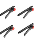 Backpack Sprayer Pump Action Trigger Handle Replacement Parts Kit For Garden Farm Orchard Forestry Home Use One Hand Control Easy Install Durable Plastic Sprayer Components Red Switch Quick Open, showing four handles with red switches