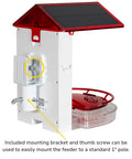 Killer 2 In 1 Hummingbird Feeder With Solar Smart Camera And AI Species Tracking for mounting bracket details.