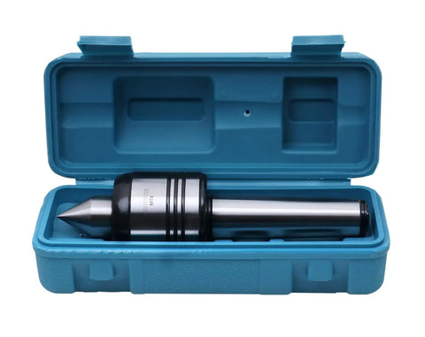 MT4 Precision Medium Duty Live Center, 8.35 In Overall Length, 0.0003 In Accuracy, Multi Bearing System shown in blue case.