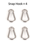 Four snap hooks from Beefy Heavy Duty Anti Rust Shade Sail Hardware Kit For Rectangle Or Square Sun Sails, 316 stainless steel.