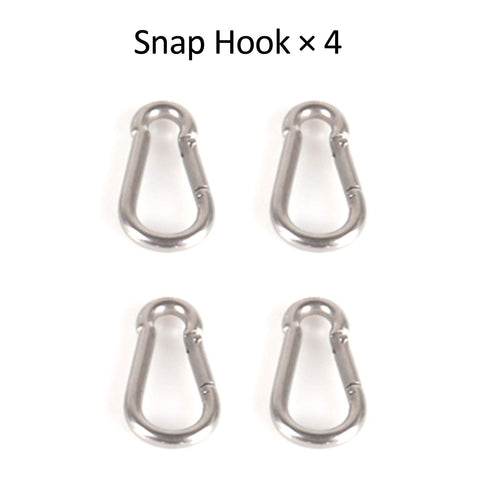 Four snap hooks from Beefy Heavy Duty Anti Rust Shade Sail Hardware Kit For Rectangle Or Square Sun Sails, 316 stainless steel.