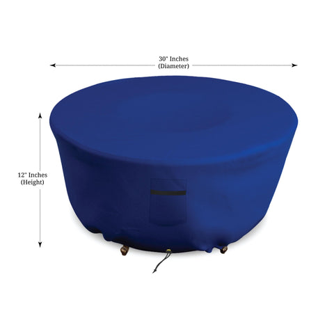 Tough As Nails All Weather Round Fire Pit Cover For 30 Inch Diameter Pits 12 Inch Tall Heavy Duty 18 Oz PVC Coated Polyester