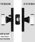 Side view of Matte Black Clear Glass Crystal Door Knobs With Privacy Lock For Bedroom And Bathroom, Octagon Modern Classic Interior Door Knobs, Easy Install, Durable Finish on door